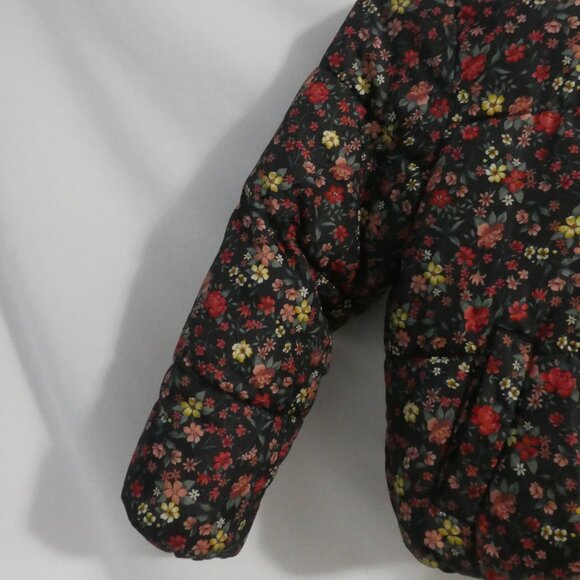 OLD NAVY | small (6-7) | Floral Hooded Quilted Puffer Jacket | Fleece Lined - Picture 4 of 16